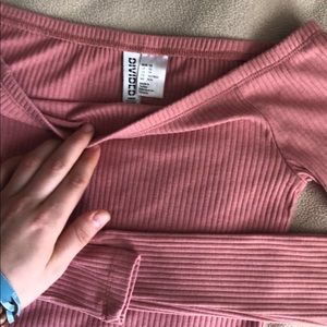 Divided off the shoulder top